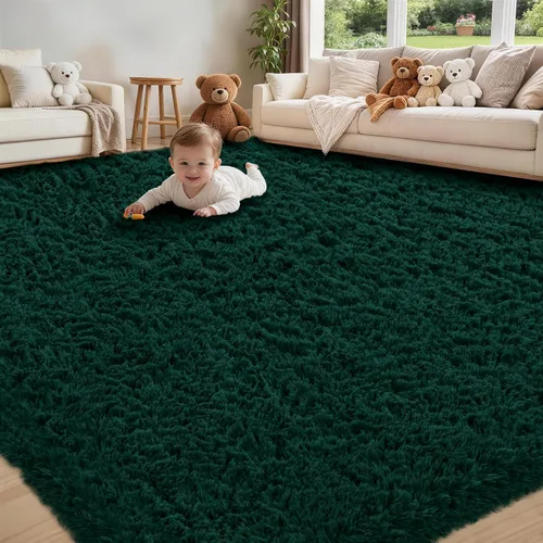 Miniatura 42 de Alfombra de Área 8x10 para Sala de Estar: Alfombras Shag Gris Claro Ultra Suaves y Esponjosas, Alfombra Grande Difusa de Felpa