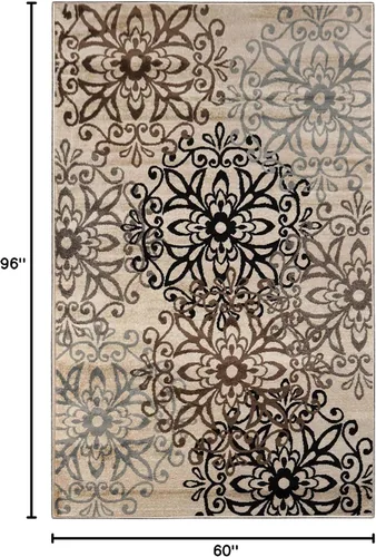 Miniatura 2 de SUPERIOR – Alfombra de área contemporánea de la colección Leigh - Alfombra moderna de 5/16 de pulgada (8 mm) de pelo con diseño de medallón floral