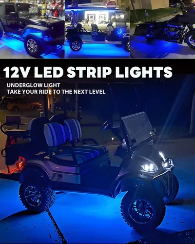 Miniatura 4 de Tira de luz LED de 12 V de 12.7 pulgadas, impermeable, color azul, tiras de luz LED para automóvil, carrito de golf, motocicletas, camiones, barcos