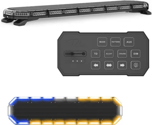 Miniatura 26 de SpeedTech Lights K-Force 47 - Barra de luz LED estroboscópica de policía de tamaño completo para montaje en techo, luces de advertencia para Verde