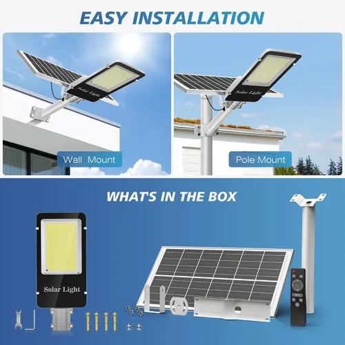 Miniatura 8 de Sunwish 8000W Luces solares de calle al aire libre - Luces solares LED 6500K al aire libre del atardecer al amanecer, luces solares