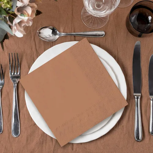 Miniatura 5 de 120 servilletas de papel de color bohemio de 2 capas, 6 colores terracota, servilletas de cóctel desechables en tono de piel de otoño, para otoño