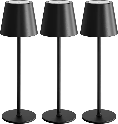 Miniatura 11 de uuffoo Paquete de 2 lámparas de mesa inalámbricas recargables de 5000 mAh, luces a pilas, control táctil, lámparas de escritorio portátiles LED de 3
