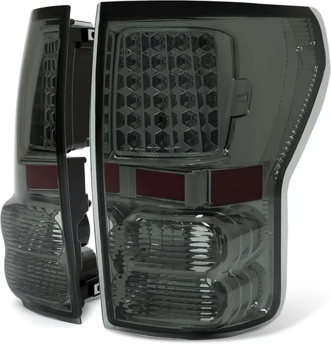 Miniatura 9 de KUAFU Par de luces traseras compatibles con Toyota Tundra Pickup 2007-2013, conjunto de lámpara trasera de freno trasero de plástico para el lado