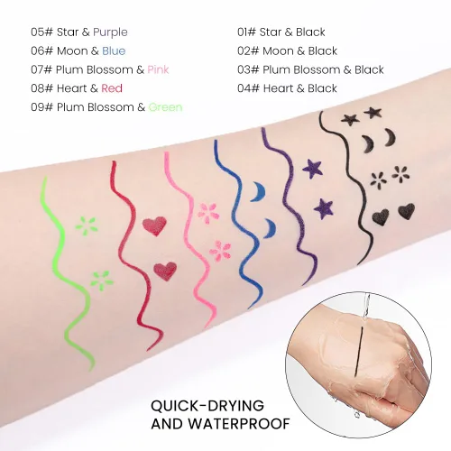 Miniatura 5 de evpct 1 Pieza Sello de Delineadores de Ojos Alados Color Negro, Sellos Faciales de Lunas Negras Maquillaje Delineador de Ojos Juego de Herramientas
