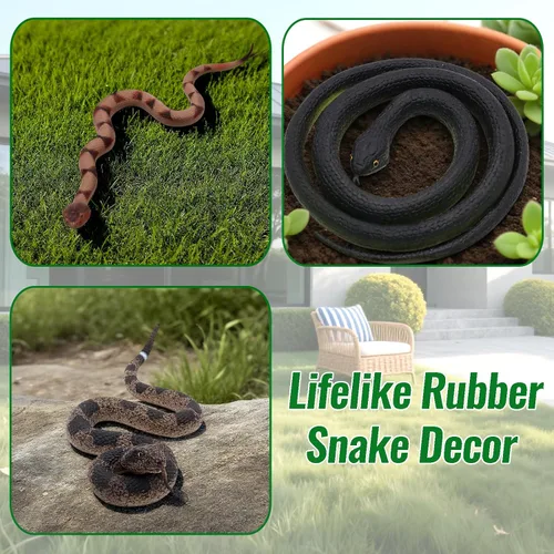 Miniatura 3 de Serpientes falsas de goma, juguete de serpiente de goma realista para mantener a los pájaros alejados para el jardín, juguetes de broma