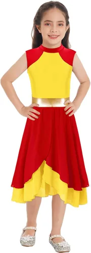 Miniatura 84 de CHICTRY Vestido de baile lírico sin mangas asimétrico para niñas, disfraz de adoración litúrgica contemporánea