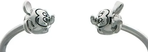 Miniatura 3 de PANDORA Disney open bangle in sterling silver with silicone stoppers and Mickey & Minnie interchangeable end
