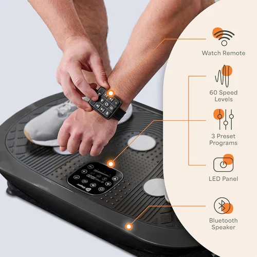 Miniatura 5 de Lifepro 4D Vibration Plate Exercise Machine — Triple Motor, 7 Presets, 60 Speeds Rumblex Plus/Pro Vibrating Platform with Wrist Remote — Whole Body