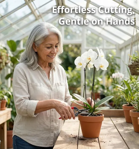 Miniatura 6 de Gardeness SK5 Tijeras Florales, Tijeras de Podar Rectas Ultra Afiladas – Tijeras de Jardín y Cortaflores para Tallos, Hojas, Bonsái y Recolección