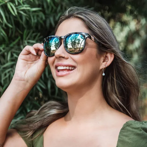 Miniatura 46 de Blenders Eyewear Serie H - Gafas de sol polarizadas - Ojo de gato redondo, bisagra con resorte - 100% protección UV - Para mujer