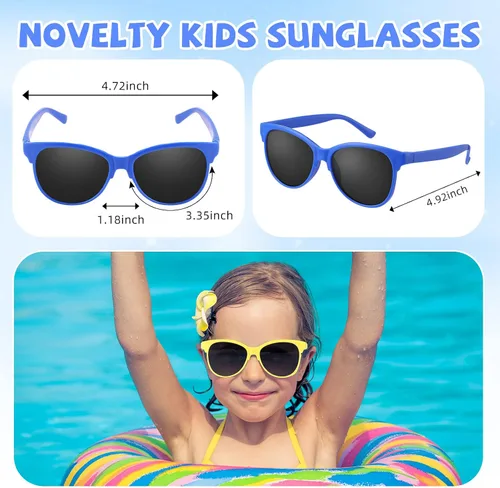 Miniatura 2 de Kathfly Gafas de sol neón para niños, 9 colores, novedosas gafas de sol estilo 80, regalos de fiesta de verano para niños y niñas