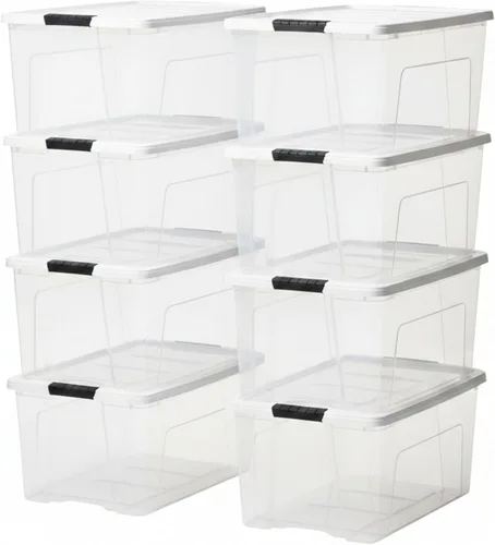 Miniatura 16 de IRIS USA Contenedores de almacenamiento de plástico apilables de 72 cuartos de galón con tapas, paquete de 6 unidades, sin BPA, fabricados