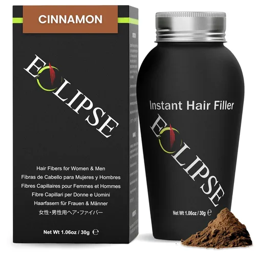 Miniatura 33 de ECLIPSE - Fibras de cabello negras para adelgazar el cabello para mujeres y hombres para ocultar la pérdida de cabello en 15 segundos, 100% fibras