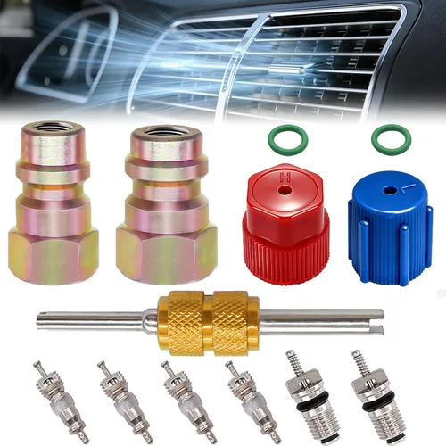 Miniatura 9 de Taiss Kit de accesorios de núcleo de válvula de aire acondicionado de coche, 102 Uds., con herramienta de extracción de núcleo de válvula, R12
