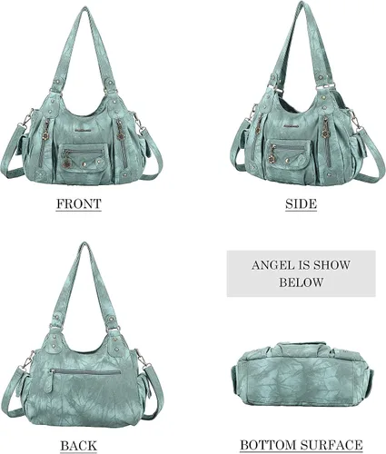 Miniatura 3 de Angel Barcelo Bolsos de cuero sintético para mujer, bolso de hombro, a la moda, bolsas para niñas