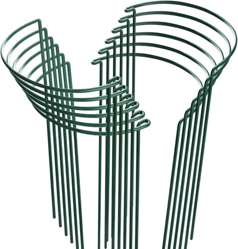 Miniatura 10 de HiGift Estacas de soporte para plantas, paquete de 6 jaulas y soportes de peonía de metal, jaula de soporte para plantas de jardín, anillo
