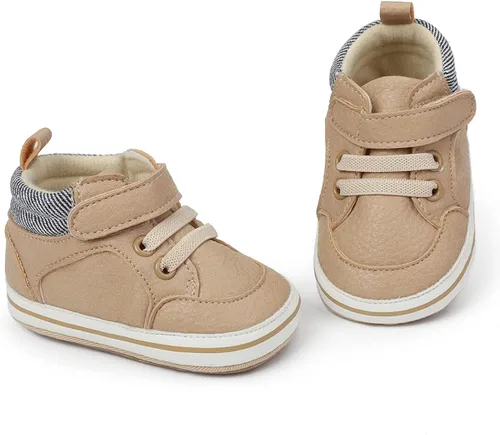 Miniatura 4 de COSANKIM Zapatos deportivos para bebé niño y niña, zapatos de tobillo altos, antideslizantes, suela suave, zapatos de cuna para niños pequeños