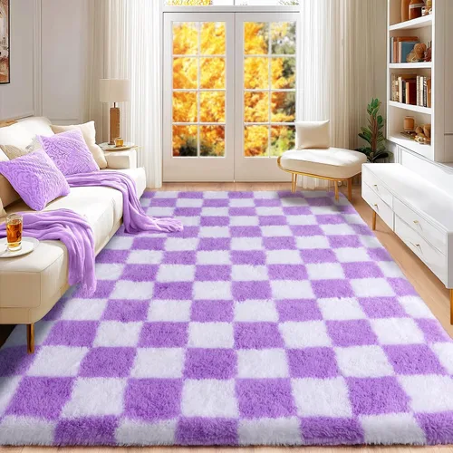 Miniatura 42 de Awaytail Alfombra Esponjosa Lavable 2x3 Pies, Pura Negra Alfombra para Silla de Escritorio Antideslizante, Alfombra Supersuave para Niños