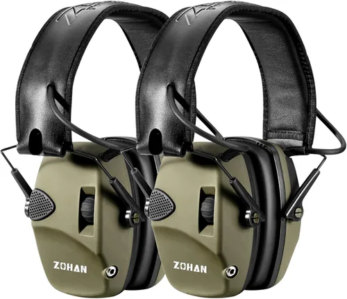Miniatura 17 de Orejeras de protección electrónica contra el ruido (NRR22dB) de ZOHAN EM054, Verde 1pack - verde