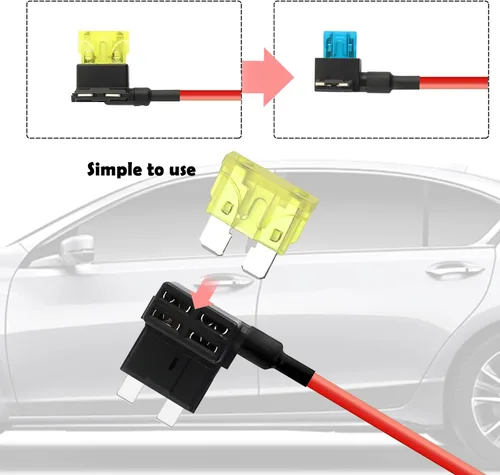 Miniatura 6 de Juego de 8 grifos de fusibles para automóvil con 8 fusibles de cuchilla, grifos de fusibles automotriz de 12 V, incluye 2 tipos de fusibles estándar