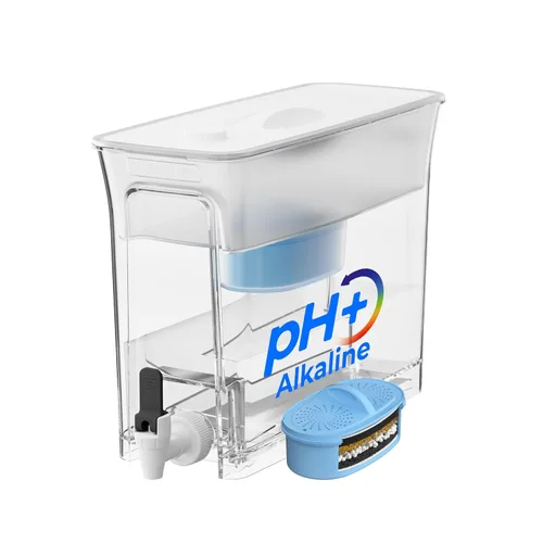 Waterdrop Slim - Dispensador de filtro de agua alcalina, 35 tazas, gran capacidad, 100 galones de larga duración, filtración más rápida, reduce el