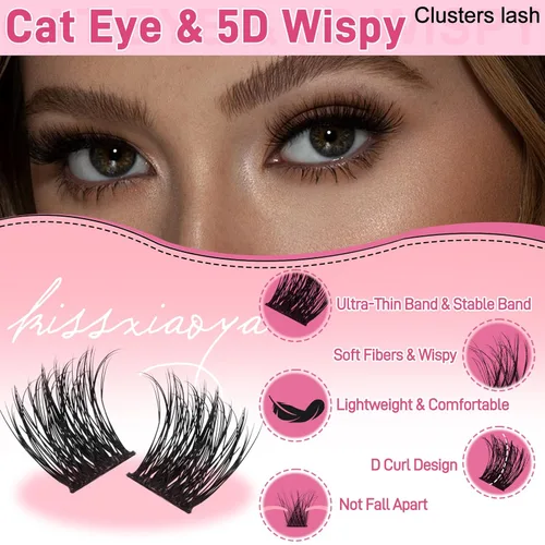 Miniatura 3 de KISSXIAOYA Kit de extensiones de pestañas en racimo, kit de extensión de pestañas con unión de pestañas, sello y aplicador, 144 piezas de 0.004 in