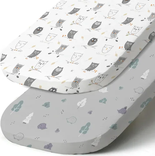 Miniatura 79 de Pack n Play Sheets, BROLEX 2 Pack Mini Crib Sheets,Stretchy Portable Fitted Playard Sheet Set, Convertible Playard Mattress Cover,Ultra Soft