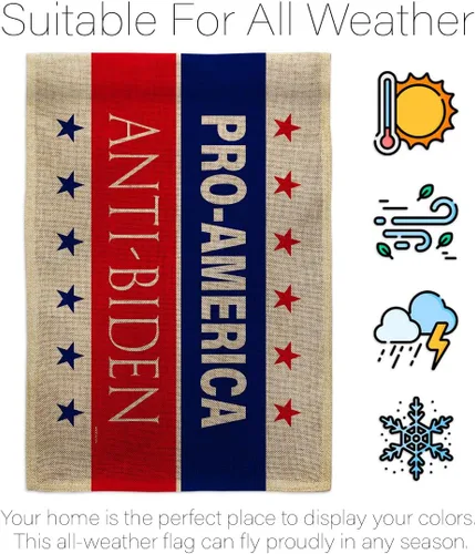 Miniatura 5 de Bandera de la casa de arpillera anti Biden de Estados Unidos, presidente político, demócrata, republicano, fiesta del té de Estados Unidos, pancarta