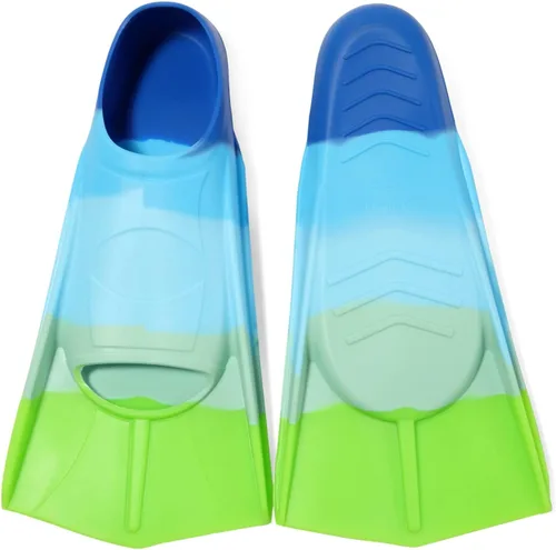 Miniatura 40 de Aletas de natación para niños, aletas cortas para niños y jóvenes, aletas de natación para entrenamiento de natación para niños, niñas, niños