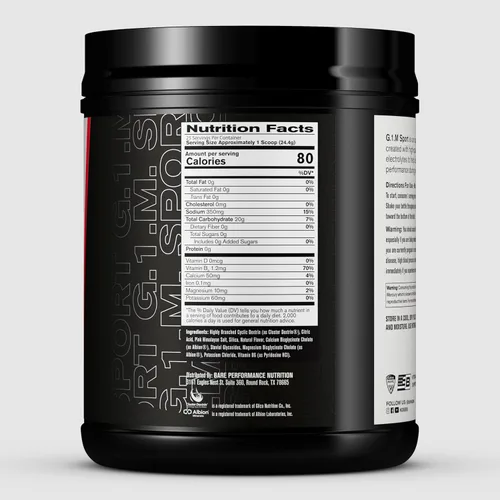 Miniatura 8 de BARE PERFORMANCE NUTRITION, BPN G.1.M Go One More Sport, combustible de entrenamiento de resistencia, fórmula superior en polvo de carbohidratos