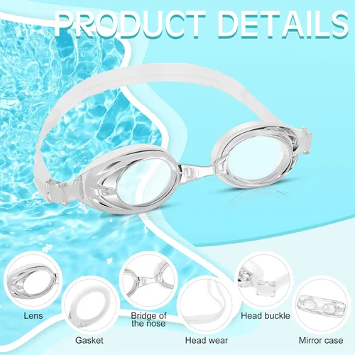 Miniatura 3 de Hoteam Swim Goggles for Adult Bulk, Anti Fog Anti UV No Leaking Swimming Glasses with Cases, Clear Unisex Vision Goggles