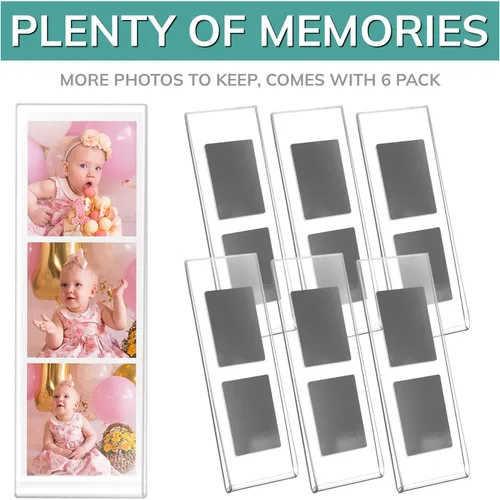 Miniatura 6 de pbf PHOTO BOOTH FRAMES Marcos magnéticos de fotos de 2 x 6 para refrigerador, 2 x 6 marcos acrílicos magnéticos transparentes para tiras de fotos