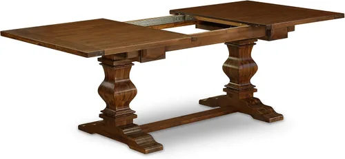 Miniatura 5 de East West Furniture ALAFR7-81-02 Juego de mesa de comedor moderno de 7 piezas consta de una mesa rectangular de madera con hojas extraíbles y 6