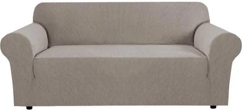 Miniatura 44 de H.VERSAILTEX Fundas elásticas para sofá, fundas de sofá para perros, fundas para sofá de 3 asientos con tela jacquard gruesa a cuadros con parte