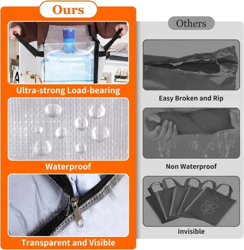 Miniatura 5 de TasticTotes Paquete de 4 bolsas de almacenamiento transparentes para edredón, ropa y ropa de cama, almacenamiento de mantas de plástico