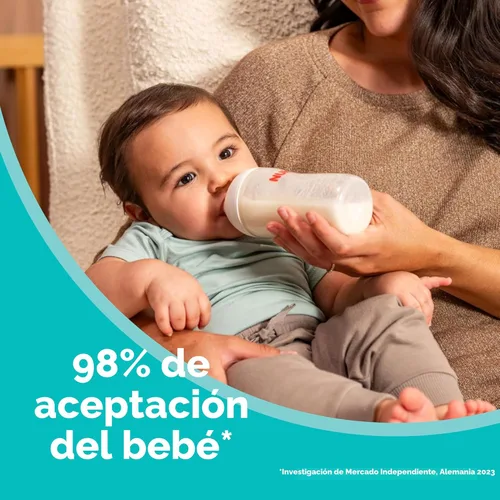 Miniatura 7 de NUK Perfect Match 2 en 1 botella natural y anticólicos con flujo medio, pezón ancho y adaptable, 8 onzas, paquete de 4, sin BPA