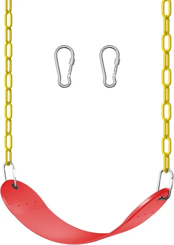 Miniatura 11 de AGPTEK - Juego de columpios de plástico suave EVA, con cadenas resistentes al óxido de 66 pulgadas, color negro