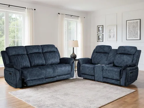 Miniatura 20 de Sofá biplaza reclinable eléctrico Zero Gravity con reposacabezas ajustables, sillón reclinable eléctrico con consola, sofá reclinable eléctrico de 2