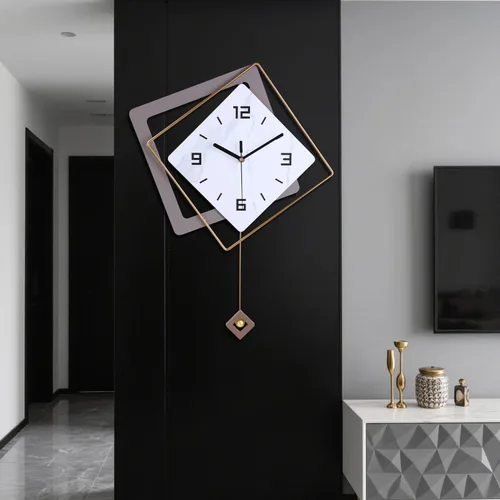 Miniatura 6 de Reloj de pared con péndulo, cuarzo de calidad silenciosa operado por batería, modernos relojes de pared grandes para sala de estar, cocina, hogar