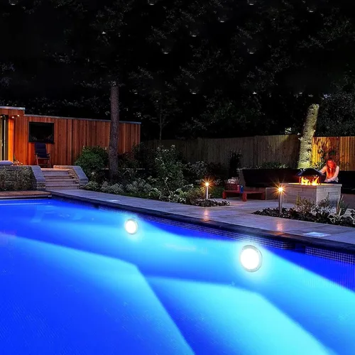 Miniatura 8 de VEVOR Luz LED para piscina, 120 V CA 40 W, 10 pulgadas RGBW que cambia de color bajo el agua, incluye cable de 100 pies y control remoto