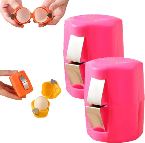 2 abridores de cáscaras de huevo, herramienta multifuncional para galletas de huevos de acero inoxidable 304, accesorio de cocina de mano para Rosa