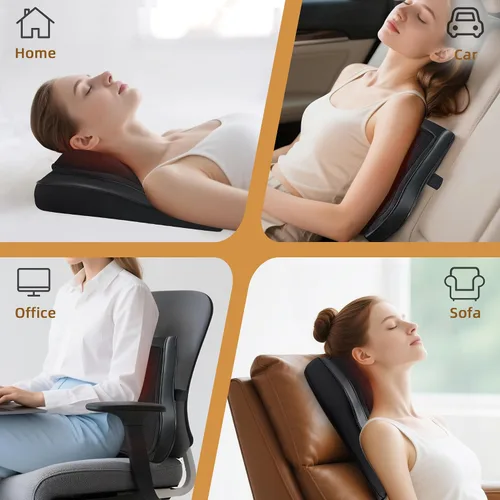 Miniatura 7 de Joyset - Masajeador de espalda con calor, cojín para silla Shiatsu para espalda baja Upper & Lower Back 2-Level Heat, 16 Nodes Bidirectional Deep