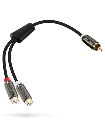Miniatura 6 de FosPower Adaptador Y [8 pulgadas] 1 RCA (macho) a 2 RCA (hembra) estéreo audio Y adaptador subwoofer Cable de subwoofer