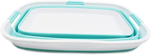 Miniatura 3 de SAMMART Cesta de plástico plegable para ropa sucia de 44 litros – Contenedor/organizador plegable – Tina de lavado portátil – Cesta de ahorro