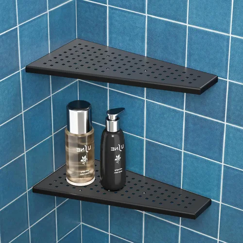 Miniatura 6 de Estante esquinero de ducha de 2 piezas, estantes trapezoidales de baño de 12 pulgadas para pared de azulejos, lechada de acero inoxidable 304