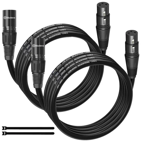 Miniatura 11 de XLR - Paquete de 2 cables de micrófono macho a hembra de 6 pies, cable de audio equilibrado para micrófono, mezclador, altavoces PA, estudio