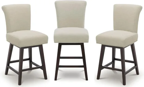 Miniatura 33 de CHITA Taburete giratorio de 26 pulgadas con altura de mostrador, taburete de bar tapizado moderno con respaldo certificado FSC de cuero sintético