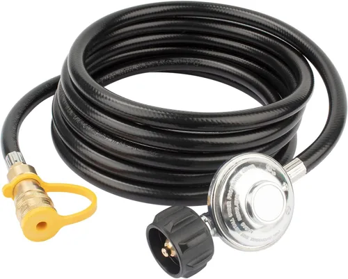 F271803 - Manguera adaptadora para calentador de propano de 12 pies con regulador, para calentador Big Buddy para interiores y exteriores, conexión