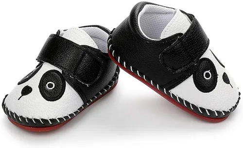 HsdsBebe Baby Boys Girls Pu Leather Hard Bottom Walking Sneakers Toddler Rubber Sole First Walkers Infant Cartoon Slippers Crib Shoes
